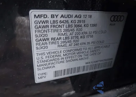 2019 Audi Q7 45 Premium/45 Se Premium z USA, uszkodzony, nr VIN WA1LHAF78KD025864